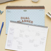 2023 Dual A4 Wirebound Dated Monthly Desk Planner