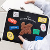 Black - ROMANE Poodle Brothers 11" iPad Tablet Zipper Case Bag