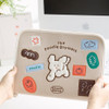 Beige - ROMANE Poodle Brothers 11" iPad Tablet Zipper Case Bag