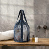 Navy - Travel Mesh Drawstring Bucket Bag Tote Ver2