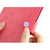 Snap button closure - Minini Koya Leather Patch Passport Holder Cover