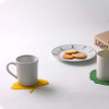 example of use - APPREE Yellow Ginkgo Leaf Silicone Drink Coaster