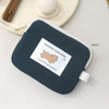Navy - Natural Soft Small Zipper Pouch
