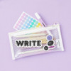 White - Table Talk Clear Pocket Simple Mesh Pencil Case Pen Pouch