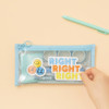 Sky blue - Table Talk Clear Pocket Simple Mesh Pencil Case Pen Pouch