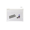 White - Table Talk Clear Pocket Simple Mesh Zipper Pouch