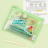 Apple green - Table Talk Clear Pocket Simple Mesh Zipper Pouch