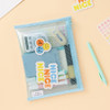 Sky blue - Table Talk Clear Pocket Simple Mesh Zipper Pouch