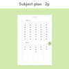 Subject Plan - Dash and Dot Lucky 100days Dateless Daily Study Planner