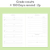 Grade Results + 100 Days Remind - Dash and Dot Lucky 100days Dateless Daily Study Planner
