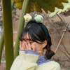 usage example of Dailylike Jelly Bear Avo & Mango Plush Hairband