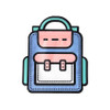 2Young Colorful School Backpack Handle Zipper Bag Set