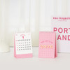 Pink Grid - 2026 Daily Habits Small Desk Calendar