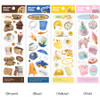 Brown, Blue, Yellow, Pink - Small Object Removable Sticker Pack