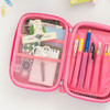 Left 2 mesh pockets - Romane Brunch Brother Big EVA Double Zipper Pen Case