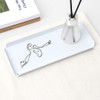 White - Black - Bookfriends Steel Square Pen Tray