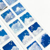 Square stickers - Mingkit White Cotton Squared Star Glitter Sticker