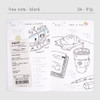 Free Blank Note - Dash and Dot Documoment Dateless Monthly Planner