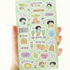 Hand-Drawn Cuteness - Indigo Mindfulness Korean Sticker Pack For Self-Care Ver2