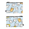 Maltese Puppy Pattern Flat Zipper Pouch