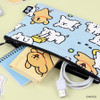 Zipper Clousre - Maltese Puppy Pattern Flat Zipper Pouch