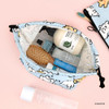 Large Compartment - Maltese Puppy Pattern Drawstring Pouch