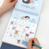 Korean Hangul Stickers - Indigo Mindfulness Calendar Decorative Sticker Pack