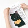 Translucent Folder - Meow Man Cute Cookie Cat 5-Pocket A4 Document Organizer