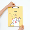 Retractable Wall Hook - Meow Man Cute Cat A4 Clipboard