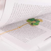 Subtle Golden Glow - Appree Lotus Leaf Metal Bookmark with Chain