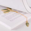 Subtle Golden Glow - Appree Banana Leaf Metal Bookmark with Chain