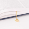 Chain Strap Feature - Appree Carnation Leaf Metal Bookmark with Chain