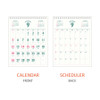 Double-Sided - Indigo 2027 Lunar Retro Monthly Desk Calendar