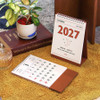 B5 Size - Indigo 2027 Lunar Retro Monthly Desk Calendar