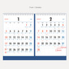 Front Calendar - Indigo 2027 Lunar Korean Retro Double Monthly Desk Calendar