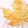 A gentle golden shimmer - Appree Maple Leaf Metal Bookmark with Chain
