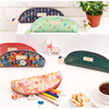 Ardium Half moon zipper pencil case with flower pattern