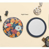 Ardium Flower pattern pocket round handy mirror