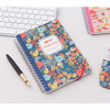 Ardium Wirebound flower pattern nature lined notebook medium