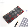 Red & Gray - Pony circle pattern flat pouch pencil case