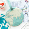 Mint - World map travel luggage name tag