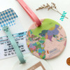 Colorful - World map travel luggage name tag