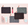 Wool pattern flat zipper medium pouch