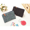 Wool pattern flat zipper small pouch