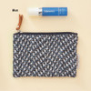 Blue - Wool pattern flat zipper small pouch