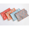 Mr.wood pattern zip flat pouch