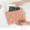 Peach - Mr.wood pattern zip flat pouch