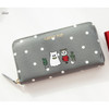 Gray - Ghost pop zip around medium long wallet