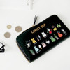 Black - Ghost pop zip around medium long wallet