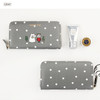 Gray - Ghost pop zip around medium long wallet